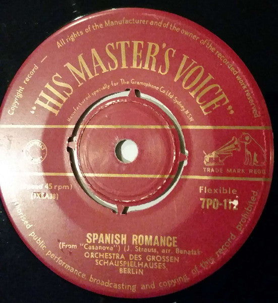 Anni Frind, Orchester Des Großen Schauspielhauses Berlin : Spanish Romance / Nuns' Chorus  (7")