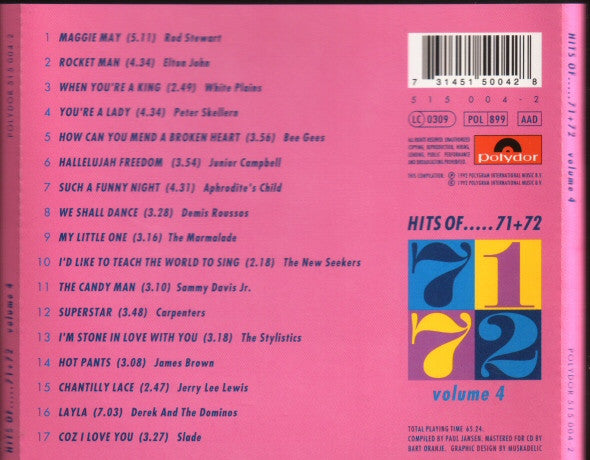 Various : Hits Of.....71 + 72 (CD, Comp)