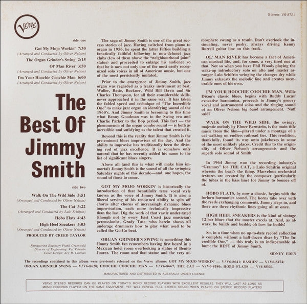 Jimmy Smith : The Best Of Jimmy Smith (LP, Comp, RE)