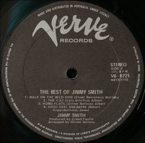 Jimmy Smith : The Best Of Jimmy Smith (LP, Comp, RE)