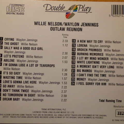Willie Nelson, Waylon Jennings : Outlaw Reunion (CD, Comp)