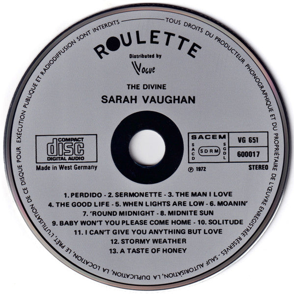 Sarah Vaughan : The Divine (CD, Comp)
