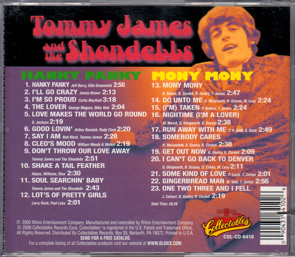 Tommy James & The Shondells : Hanky Panky / Mony Mony (CD, Comp)