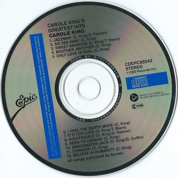 Carole King : Her Greatest Hits (CD, Comp, RE)