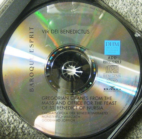 Choralschola Der Benediktinerabtei Münsterschwarzach, Godehard Joppich : Vir Dei Benedictus - Gregorian Chants From The Mass And Office For The Feast Of St. Benedict Of Nursia (CD, Album)