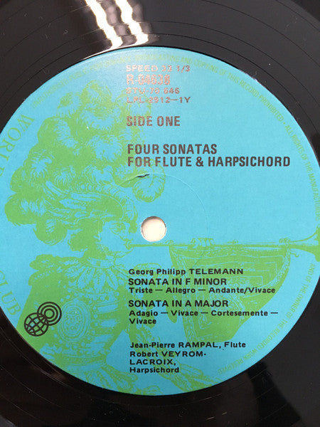 Georg Philipp Telemann : Four Sonatas For Flute & Harpsichord (LP, Album, Club, RE)