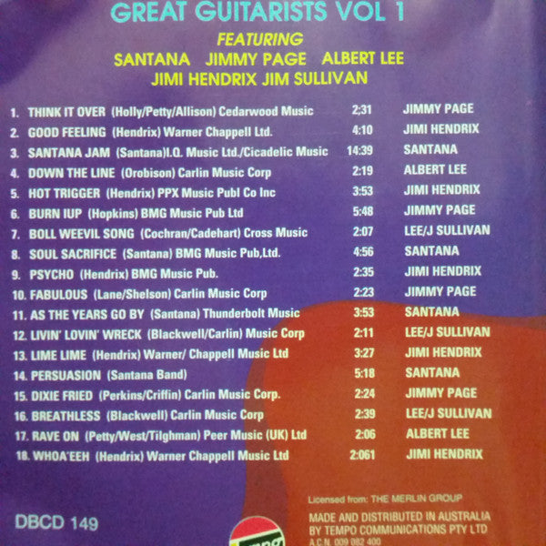 Various : Great Guitarists Volume 1 (CD, Comp)