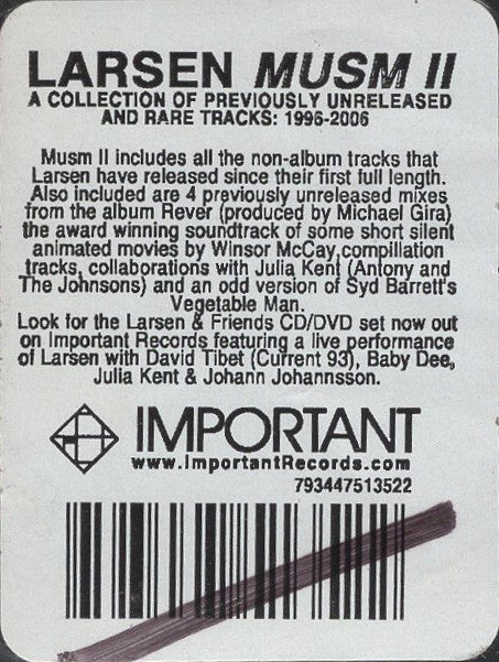 Larsen : Musm II (CD, Comp, Enh, RM)