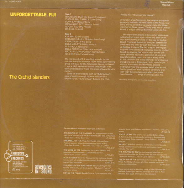 The Orchid Islanders : Unforgettable Fiji (LP)