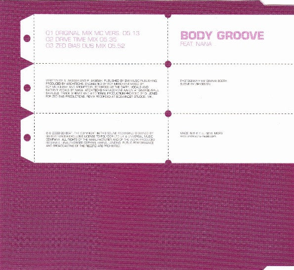 Architechs Feat. Nana : Body Groove (CD, Single)