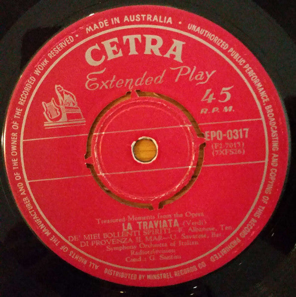 Maria Callas, Francesco Albanese, Ugo Savarese, Symphony Orchestra Of Italian Radiotelevision*, Cetra Chorus*, Gabriele Santini (2) : La Traviata (7", EP)