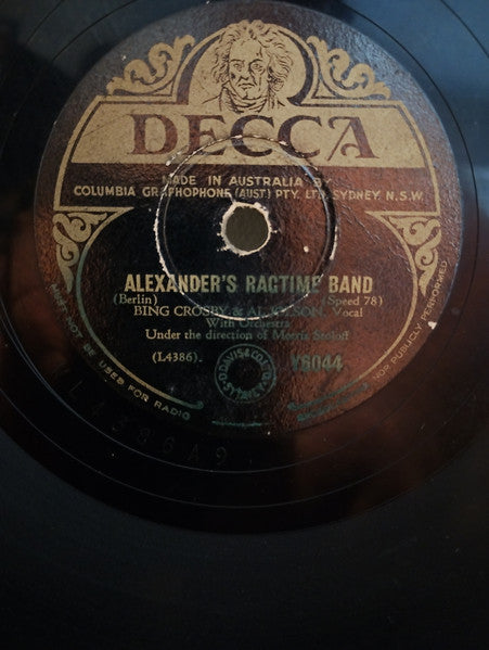Bing Crosby and Al Jolson : Alexander's Ragtime Band / The Spaniard That Blighted My Life (Shellac, 10")