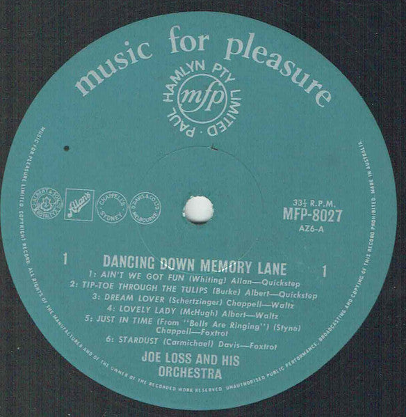 Joe Loss And His Orchestra* : Dancing Down Memory Lane (LP, Mono)
