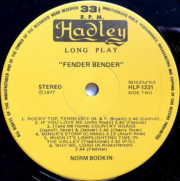 Norm Bodkin : Fender Bender (LP, Album)