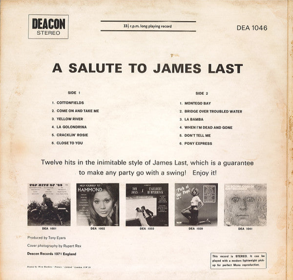 Tony Paterson Orchestra & Singers : A Salute To James Last (LP, Bla)