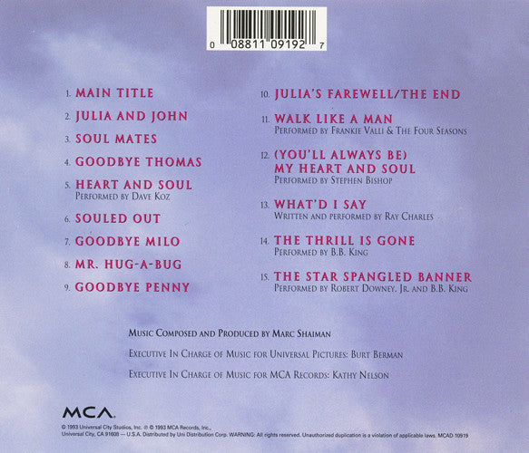 Marc Shaiman : Heart And Souls (CD, Album)