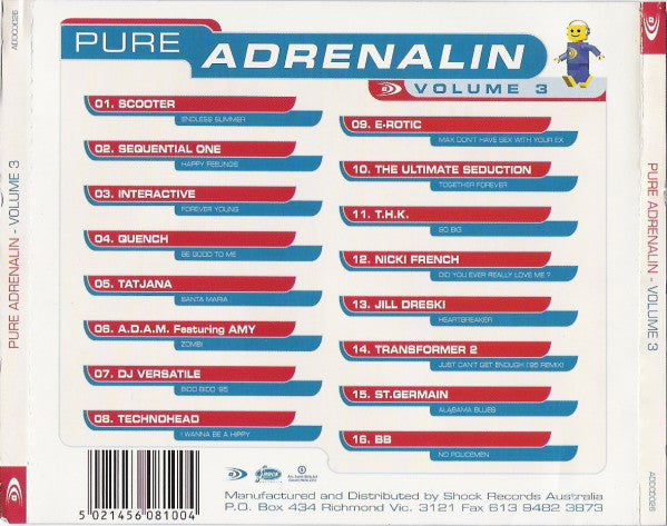 Various : Pure Adrenalin Volume 3 (2xCD, Comp, Ltd)