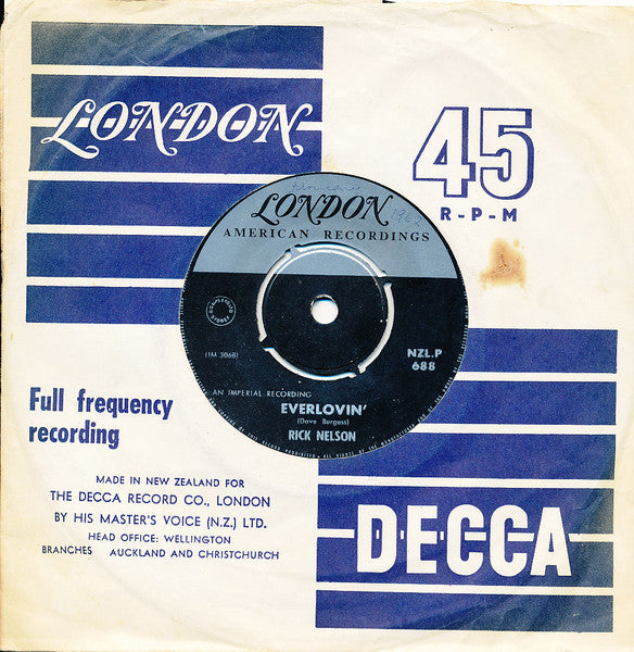Rick Nelson* : A Wonder Like You (7", Single)