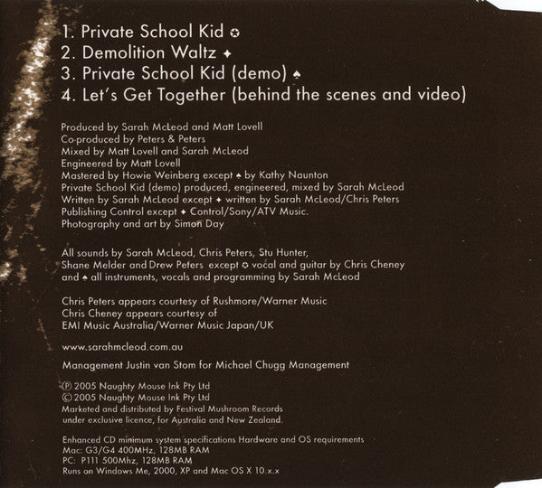 Sarah McLeod : Private School Kid (CD, Single)