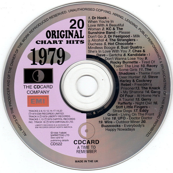 Various : 20 Original Chart Hits - 1979 (CD, Comp, Gre)