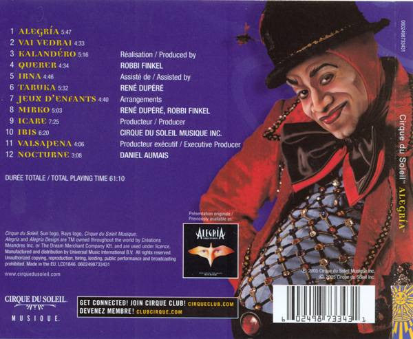 Cirque Du Soleil : Alegría (CD, Album, RE)
