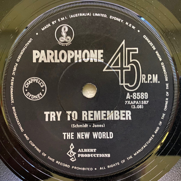 The New World* : Try To Remember (7", Single)