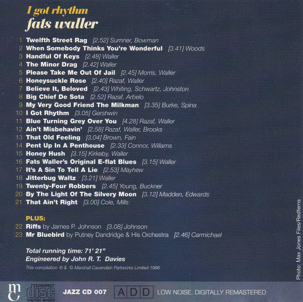Fats Waller : I Got Rhythm (CD, Comp, Mono)