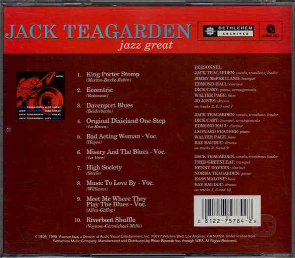 Jack Teagarden : Jazz Great (CD, RE, RM)