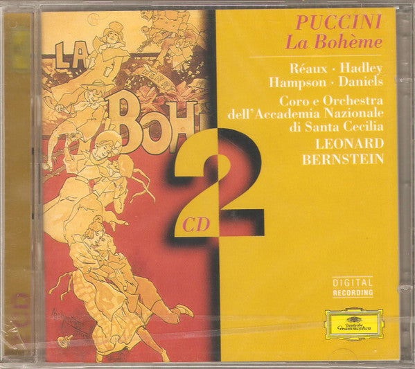 Puccini* - Réaux* · Hadley* · Hampson* · Daniels*, Coro* E Orchestra dell'Accademia Nazionale di Santa Cecilia, Leonard Bernstein : La Bohème (2xCD, Album, RE, RM)
