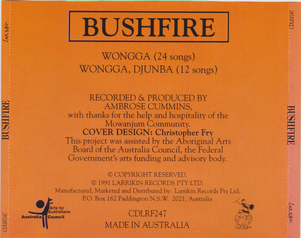 Australian Aborigines : Bushfire (Traditional Aboriginal Music) (CD, Comp)