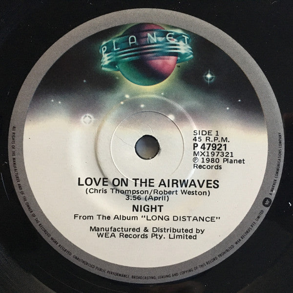 Night : Love On The Airwaves (7", Single)