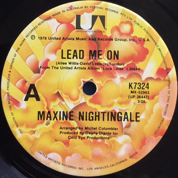 Maxine Nightingale : Lead Me On  (7", Single)