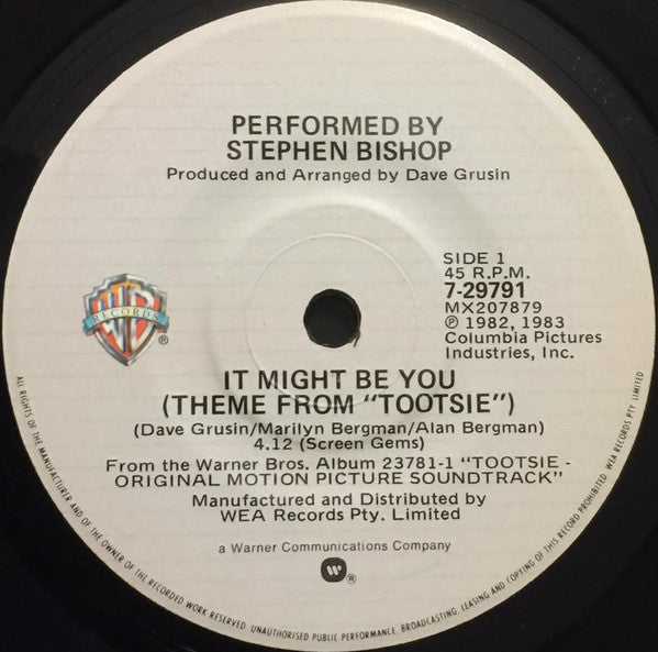 Stephen Bishop / Dave Grusin : It Might Be You (Theme From "Tootsie") (7", Single)