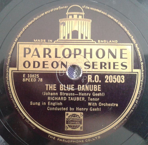 Richard Tauber : The Blue Danube / Whisperings Of The Vienna Woods (Shellac, 10")