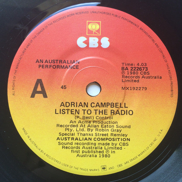 Adrian Campbell / Paul McKay (4) : Listen To The Radio (7", Single)