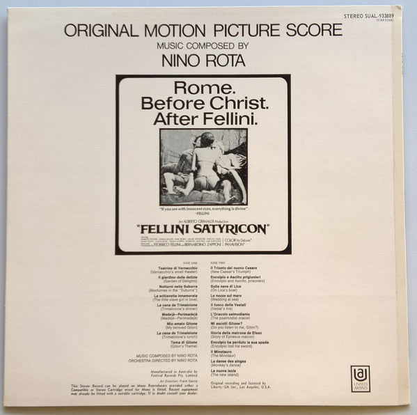 Nino Rota : Original Motion Picture Score - Fellini Satyricon (LP)