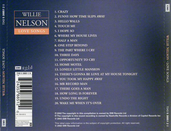 Willie Nelson : Love Songs (CD, Comp)
