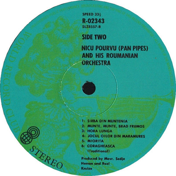 Nicu Pourvu And His Roumanian Orchestra* : Nicu Pourvu (Pan Pipes) And His Roumanian Orchestra (LP, Album, Club, RE)