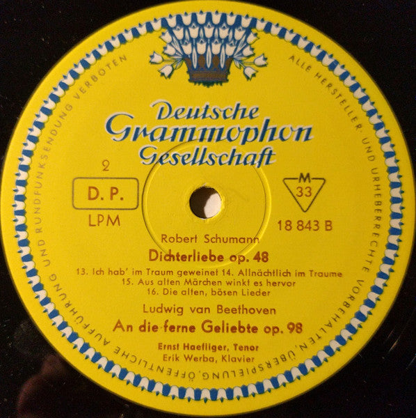 Ernst Haefliger, Erik Werba - Ludwig van Beethoven / Robert Schumann : An Die Ferne Geliebte, Op.98  / Dichterliebe, Op.48 (LP, Album, Mono)
