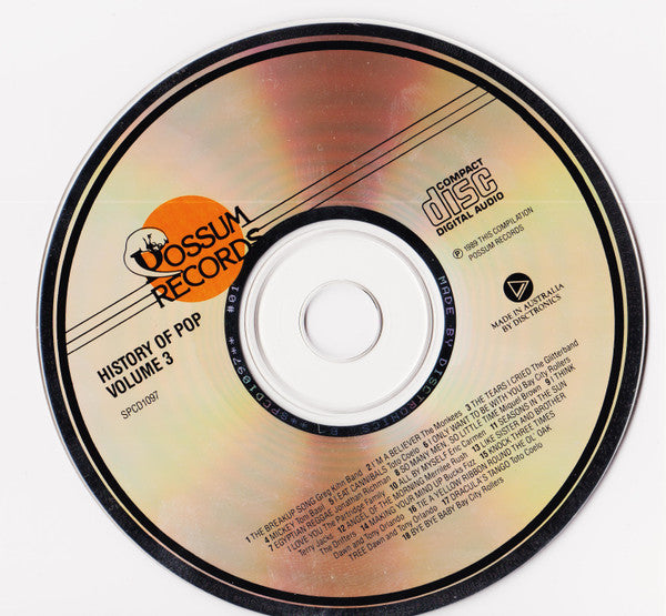 Various : History Of Pop Volume 3 (CD, Comp)