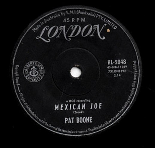 Pat Boone : Mexican Joe (7", Single)