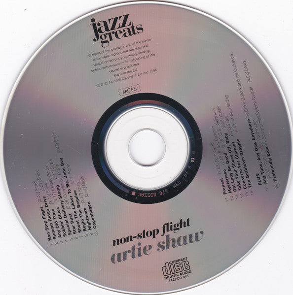 Artie Shaw : Non-Stop Flight (CD, Comp, Mono)