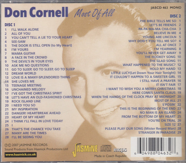 Don Cornell : Most Of All (2xCD, Comp)
