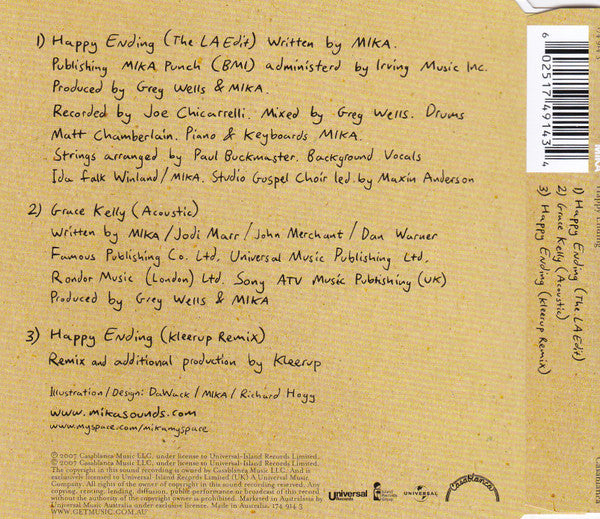 MIKA (8) : Happy Ending (CD, Single)