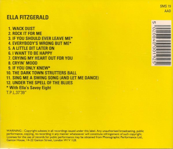 Ella Fitzgerald : Ella Fitzgerald (CD, Comp)