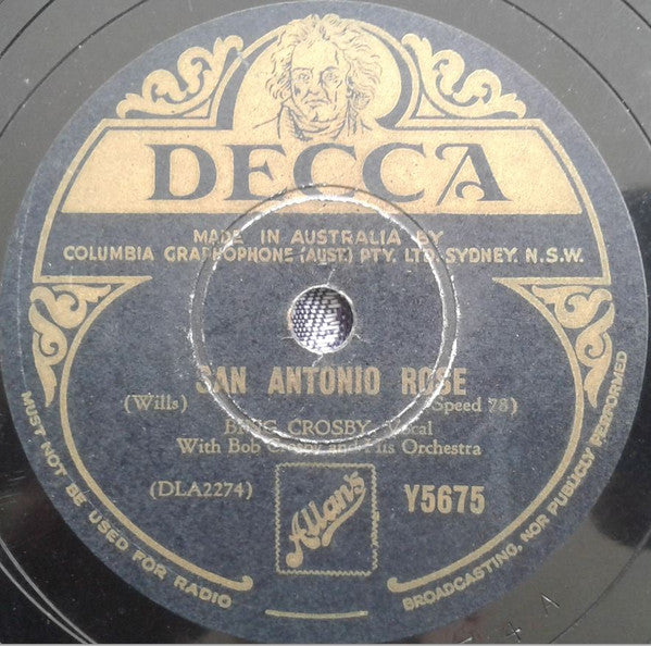 Bing Crosby : If I Knew Then / San Antonio Rose (Shellac, 10")