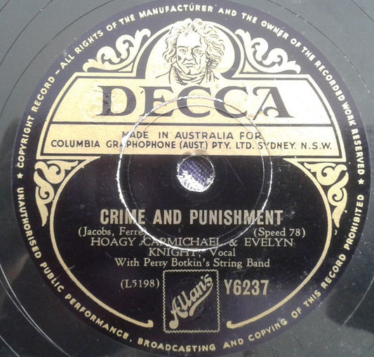 Evelyn Knight & Hoagy Carmichael : Crime And Punishment / I Remember The Cornfields (Shellac, 10")
