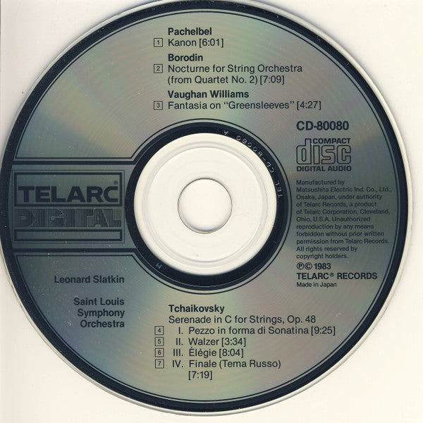 Pachelbel*, Tchaikovsky*, Vaughan Williams*, Borodin*, Leonard Slatkin, Saint Louis Symphony Orchestra : Kanon • Serenade • Fantasia On Greensleeves • Nocturne (CD, Album)