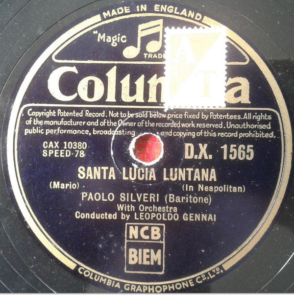 Paolo Silveri : Santa Lucia Luntana / Passione (Shellac, 12")