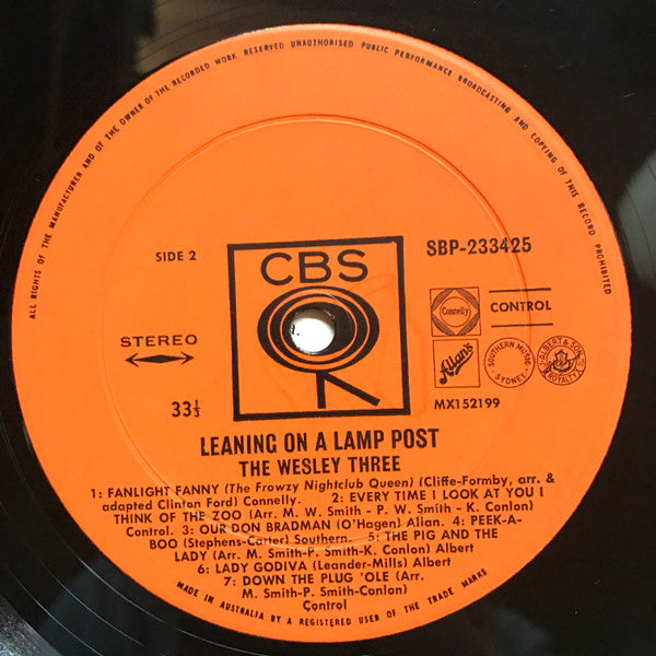 The Wesley Three : Leaning On A Lamp-Post (LP, Album)